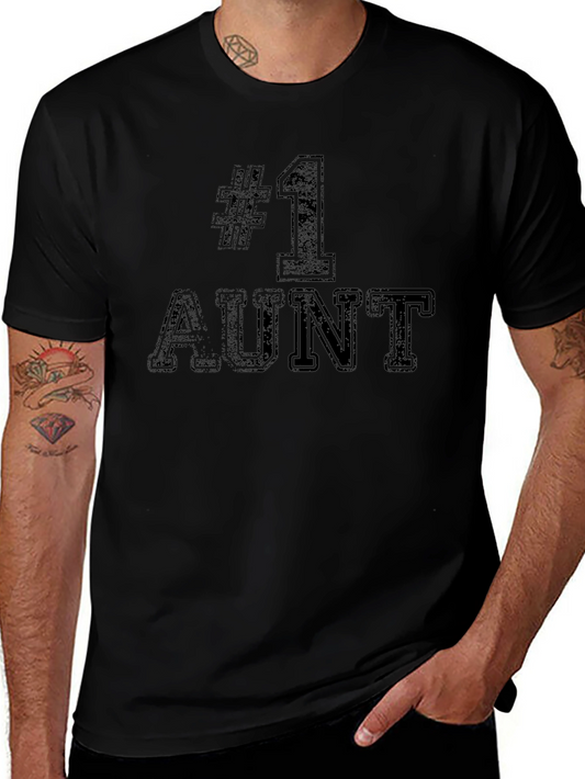 #1 Aunt Black Graphic T-Shirt - Gift for Aunts