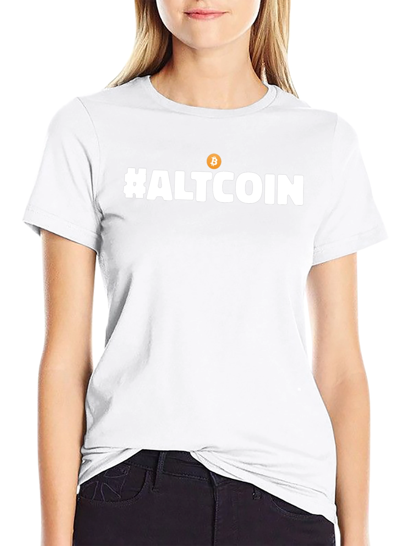 #Altcoin Bitcoin Cryptocurrency T-Shirt - Black Casual Fit