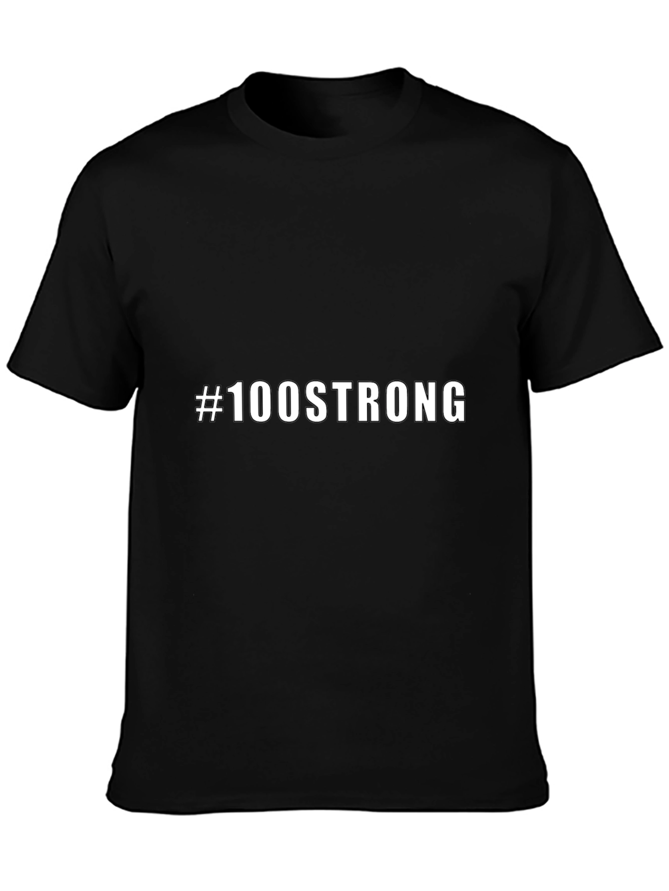 #100STRONG Black T-Shirt - Bold Statement Tee