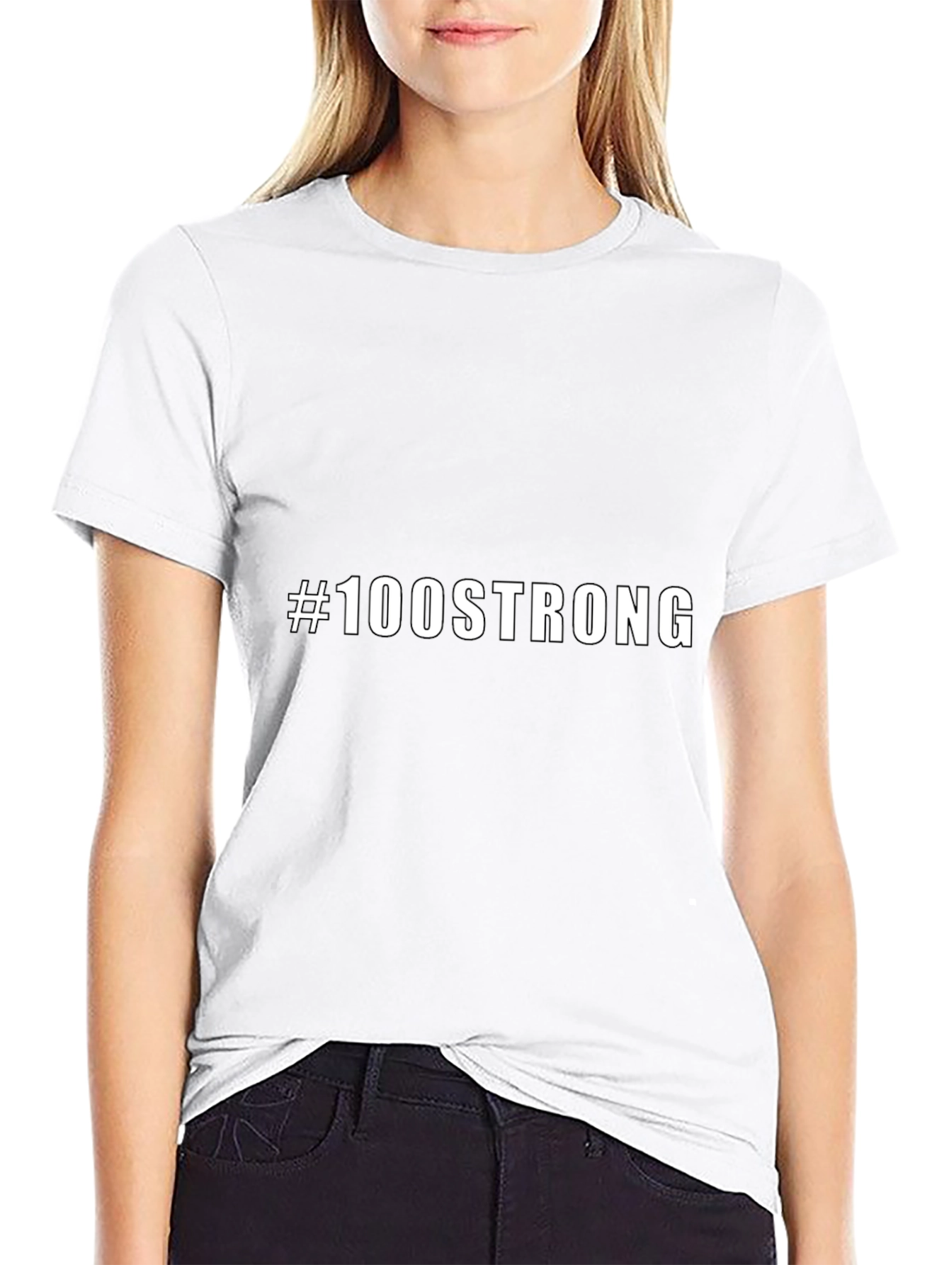 #100STRONG Black T-Shirt - Bold Statement Tee