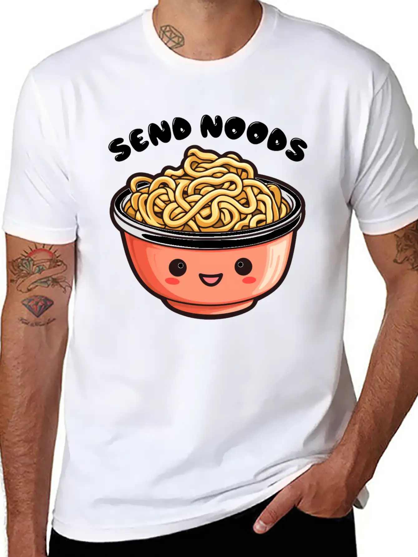 "Send Noods" By ART1SAN Soft Cotton Short Sleeve Tee – Unisex Wardrobe Staple