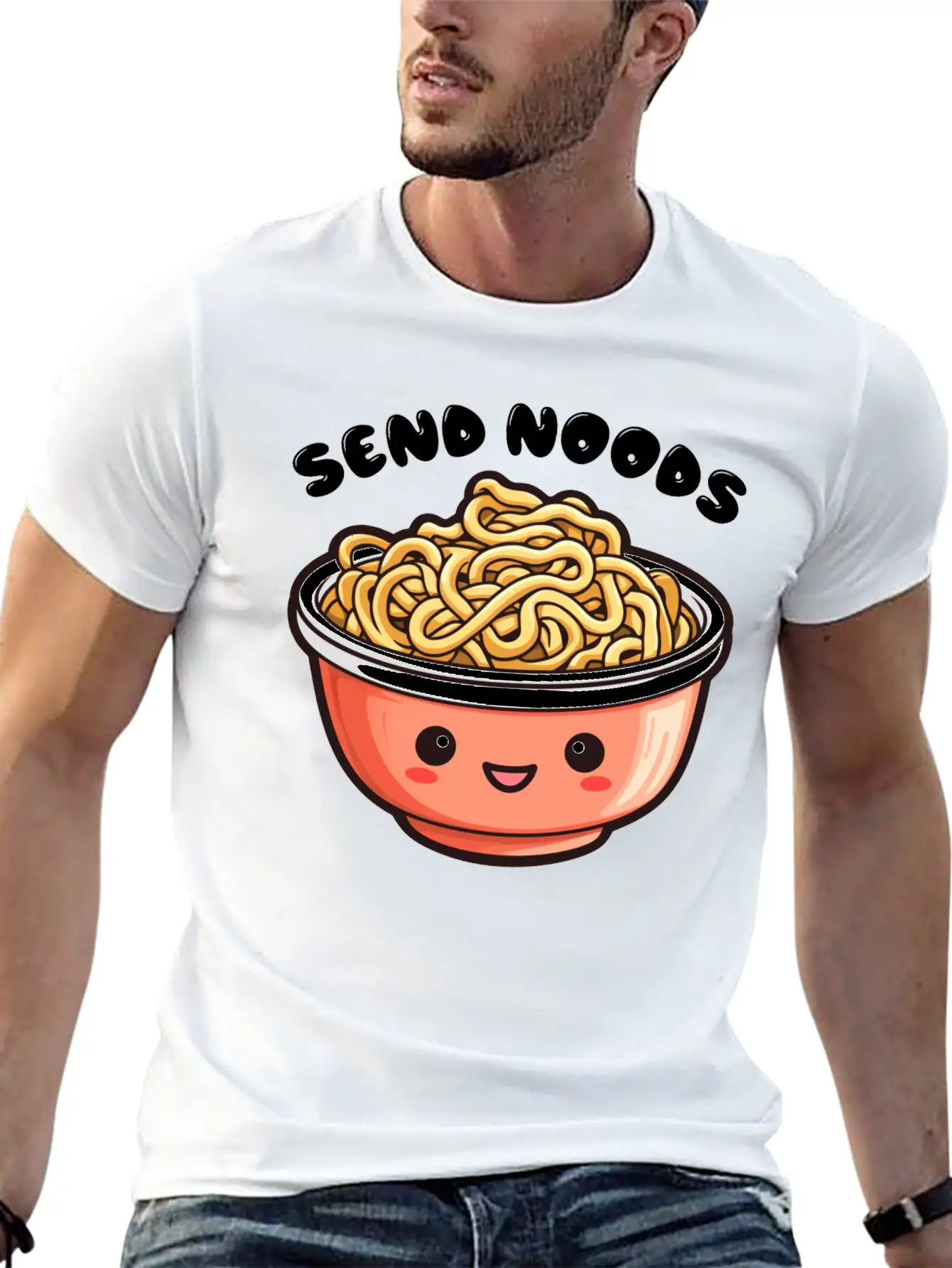 "Send Noods" By ART1SAN Soft Cotton Short Sleeve Tee – Unisex Wardrobe Staple